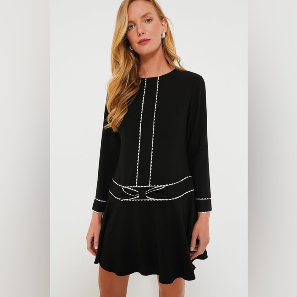NWT Pomander Place by Tuckernuck Women's Black White Isabel Bow Dress sz XL